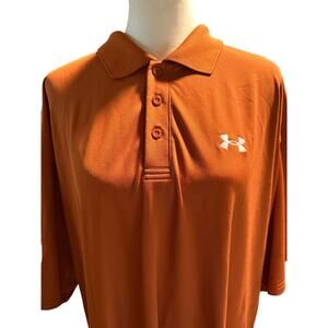 Under Armour Performance Polo Shirt, Burnt Orange, Moisture Wicking, Men's 2XL